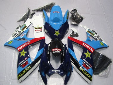 Blau Weiß Rockstar Makita GSXR 600 K6 06-07 Motorrad Verkleidungen